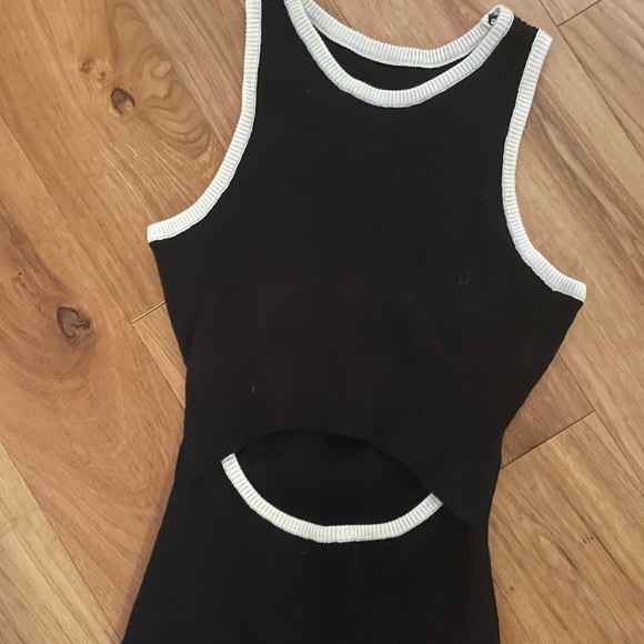 Never Worn Knit Midi Black and White Dress - Picture 5 of 5
